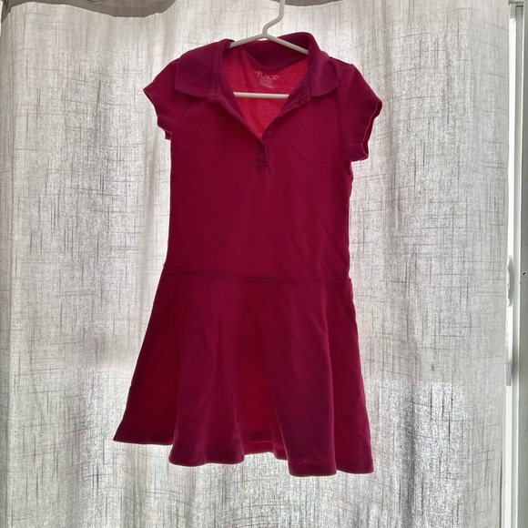 Girls Uniform Soft Pique Polo Dress - Pink (S) - Picture 2 of 4